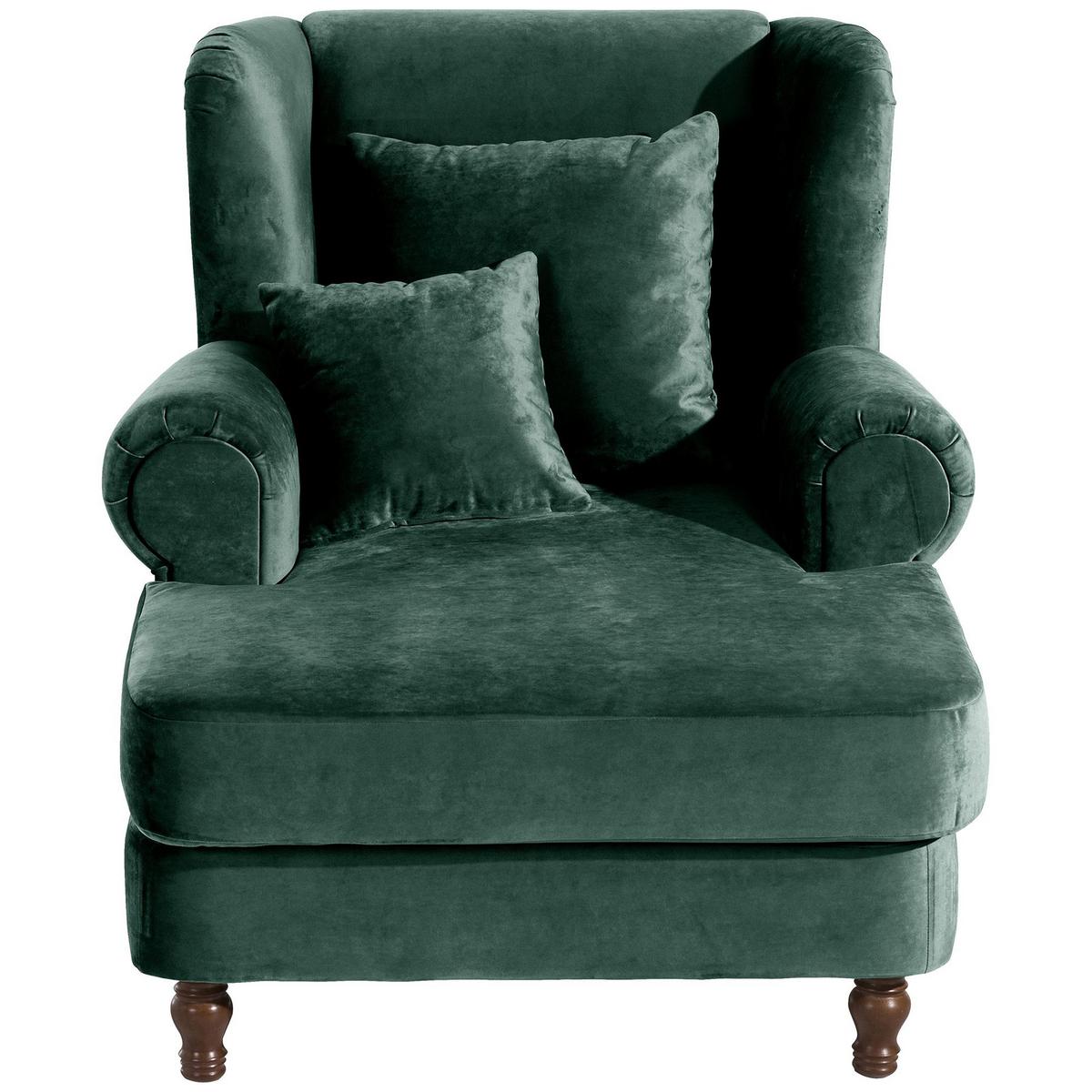 SESSEL XXL inkl. Kissen Karley Samtvelours grün - Grün, Kunststoff (103/103/149cm) - 58aufmkessel
