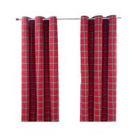 ÖSENVORHANG Schottenkaro Edward blickdicht 2er-Set, 137/182 cm - Hellrot, Textil (137/182cm) - Homescapes