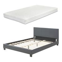 POLSTERBETT Albacete mit Matratze - Dunkelgrau, Textil (140/200cm) - Corium