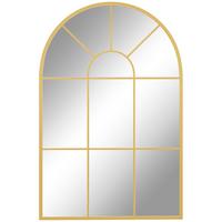 WANDSPIEGEL Fensterspiegel 91 x 60 cm Dekorativ Spiegel mit Metallrahmen Gold - Goldfarben, Glas/Metall (2/60/91cm) - HOMCOM