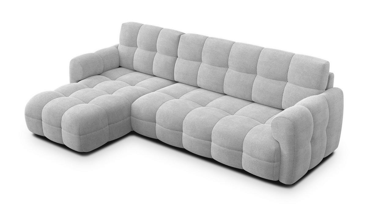 ECKSOFA MELLOW 4-Sitzer, hellgrau - Hellgrau/Schwarz, Holz/Textil (262/156cm) - Wozimo