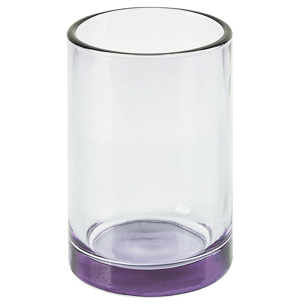 BADEZIMMER Set 4-teilig Glas violett Telma - Violett/Silberfarben, Glas (15/12/11cm) - Beliani