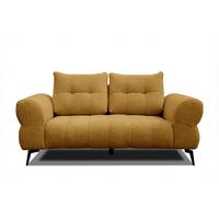 SOFA SALVINI 2-Sitzer, dunkelgelb - Dunkelgelb/Schwarz, Holzwerkstoff/Textil (176/88/99cm) - Wozimo