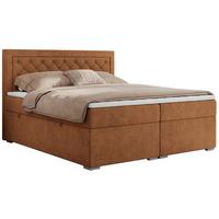 BOXBETT JASIR 140/200 - Orange Strukture - H3 - Orange, Holz/Textil (140/200cm) - MKS