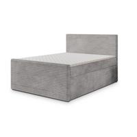 BOXBETT NOLEN 140x200 cm mit Matratze und Topper - Hellgrau - Hellgrau, Holz (140/200cm) - MASSENO