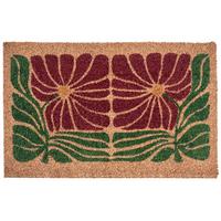 FUSSMATTE Bunt 50/80 cm Blume Kokosfasern Tanalian - Multicolor, Textil (50/80cm) - Beliani
