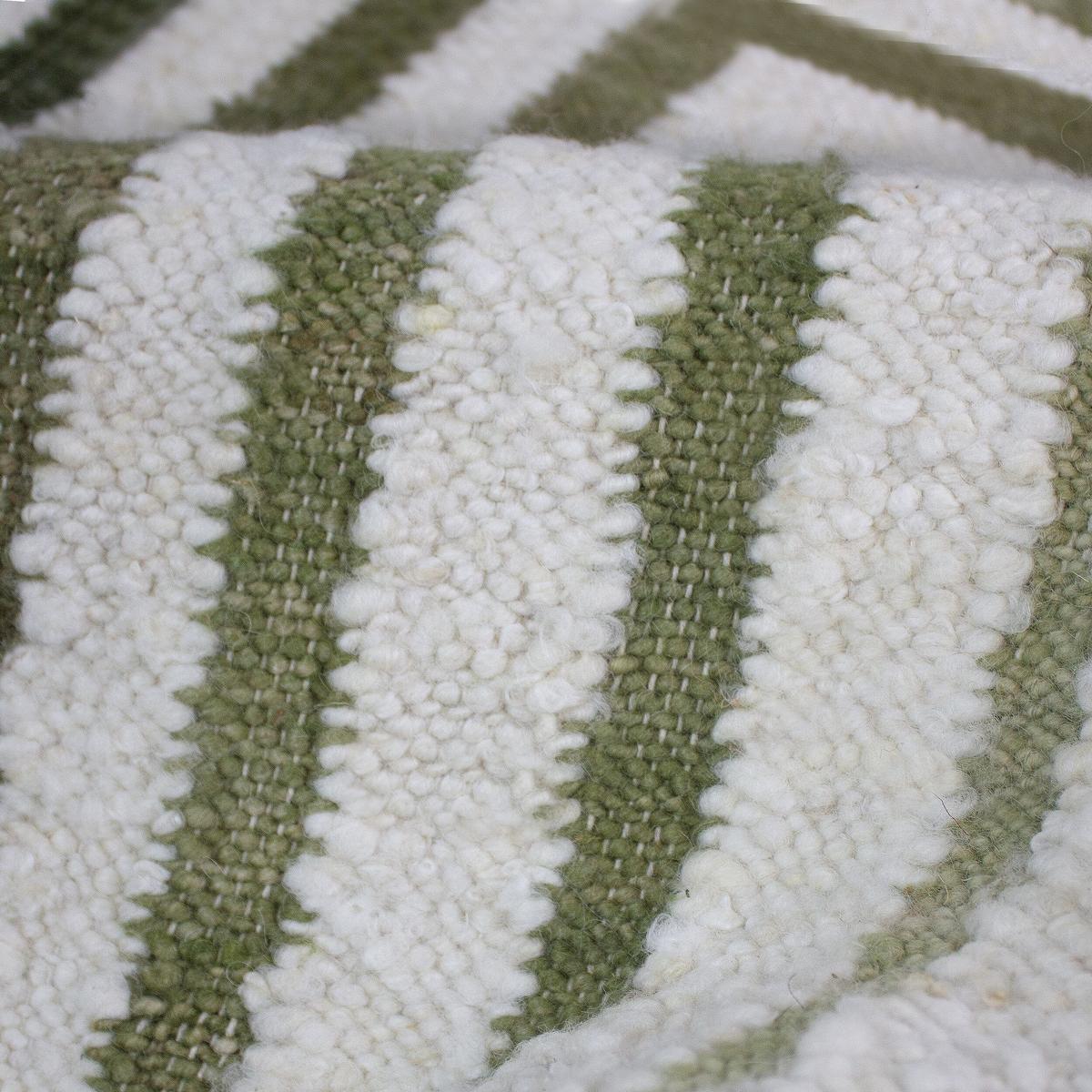 WOLLTEPPICH handgewebt FROND, geometrisch, Grün, 140 x 200 cm - Grün, Textil (200/140cm) - KADIMA DESIGN