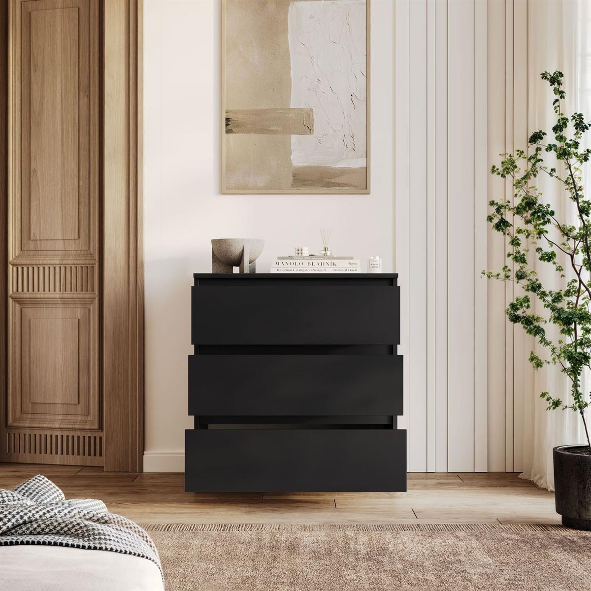 HIGHBOARD HANA M3 Schwarz matt - Schwarz, Holzwerkstoff (70/75/40cm) - Lookway