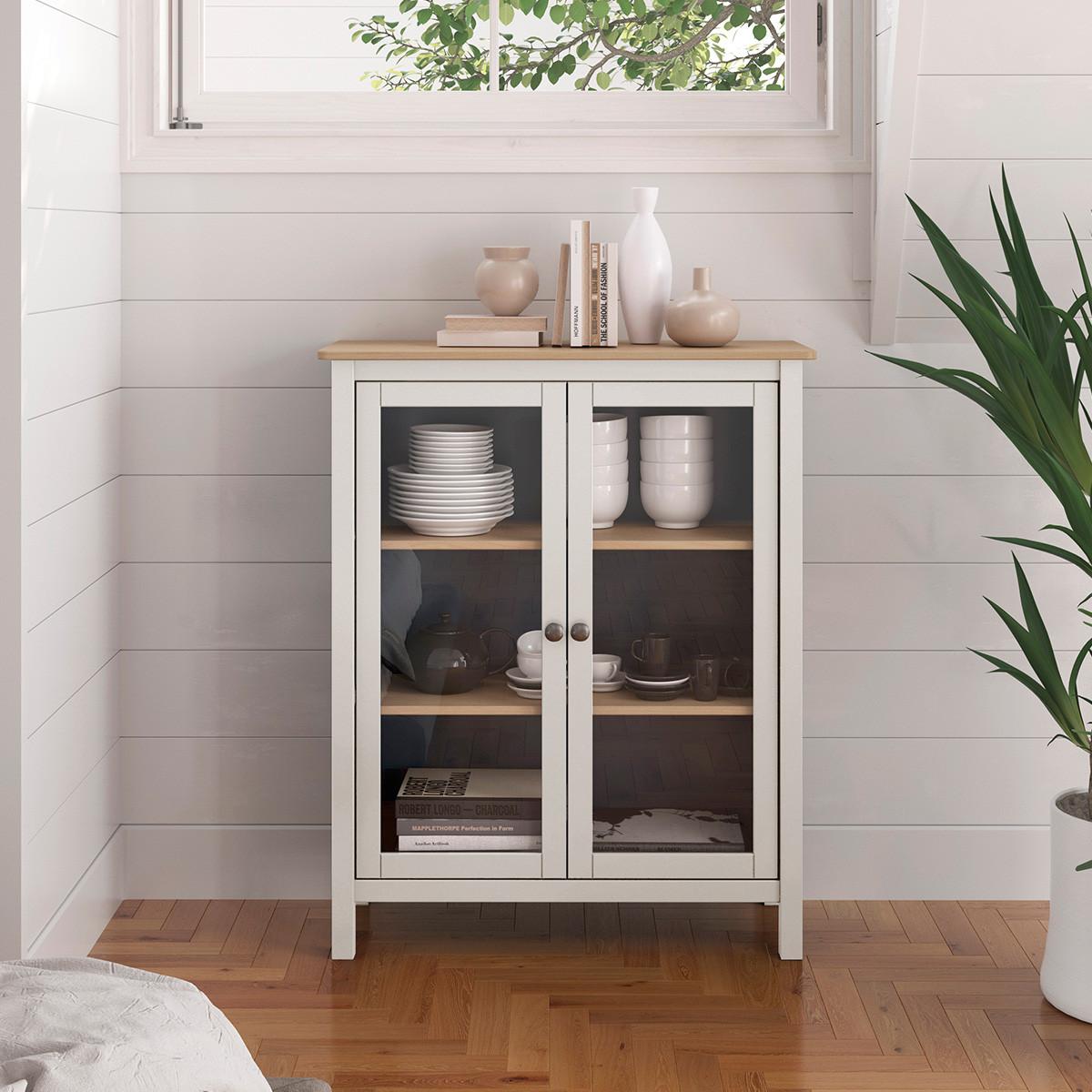 ESSZIMMERSCHRANK Misti Weiß 90/40/110 cm - Weiß, Holz (40/110/90cm) - Calicosy