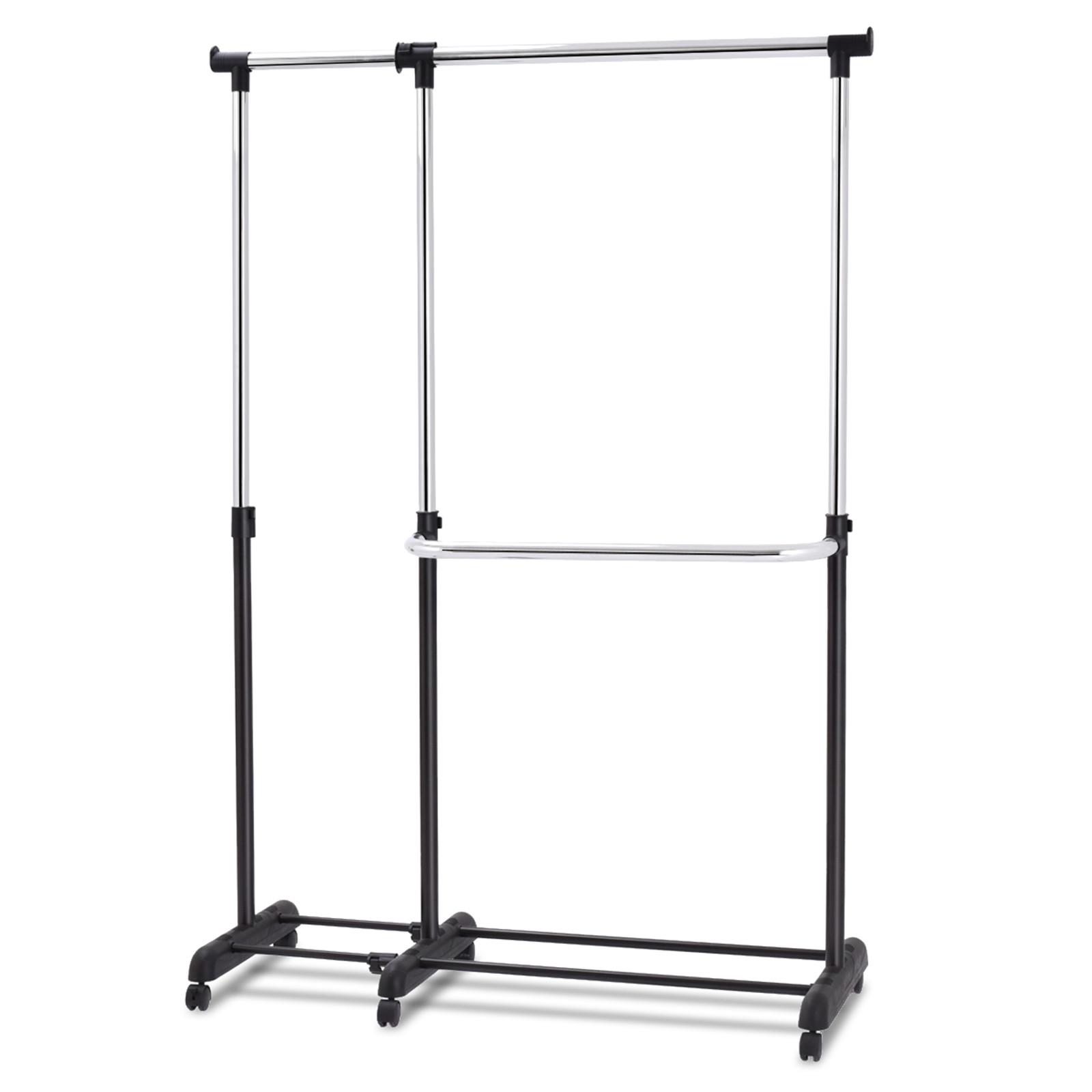KLEIDERSTÄNDER 168cm Schwarz - Schwarz, Metall (157/168/44cm) - COSTWAY