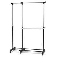 KLEIDERSTÄNDER 168cm Schwarz - Schwarz, Metall (157/168/44cm) - COSTWAY