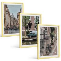 BILDER SET 3er Set - 40x60 cm Goldrahmen - Stadtansichten von Gebäuden - Goldfarben, Kunststoff (40/60cm) - TULUP