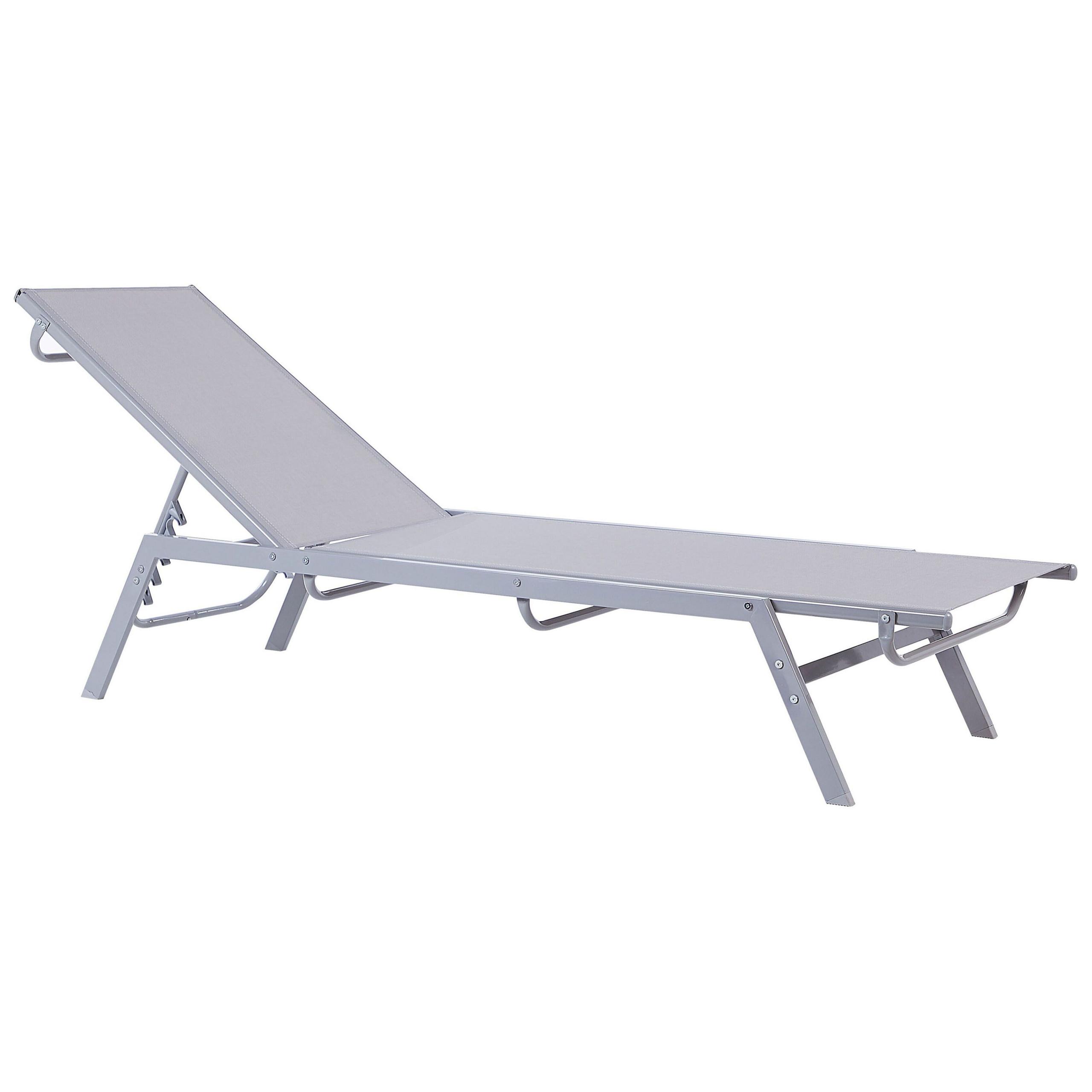 GARTENLIEGE Grau Noli - Grau, Metall (53/32/154cm) - Beliani