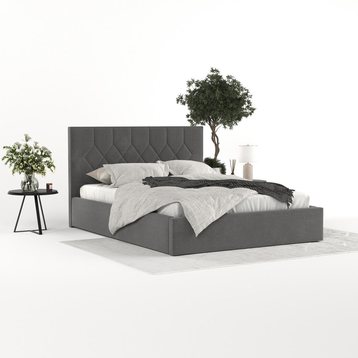 POLSTERBETT Brisa 160/200 cm Anthrazit im Asti Stoff - Anthrazit/Schwarz, Holz/Holzwerkstoff (160/200cm) - AltaBeds
