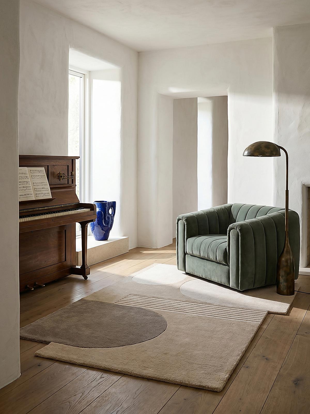 WOLLTEPPICH HALLEIN, abstrakt, aus Wolle, Natur, 200 x 290 cm - Beige, Textil (290/200cm) - KADIMA DESIGN