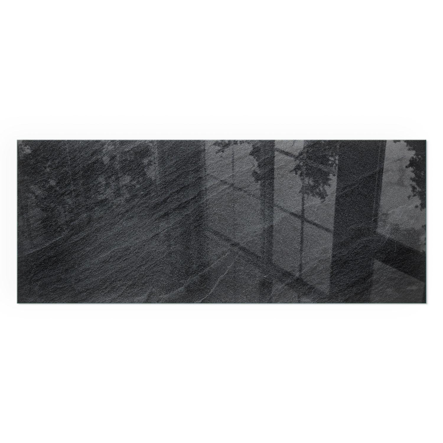 GLASPLATTE für Kamin 125x50 cm - Schwarz, Glas (125/50/0.4cm) - TULUP