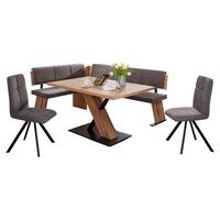 ECKBANKGRUPPE Dajana Holzwerkstoff Appalachian Eiche Polster Braun - Eichefarben/Braun, Holzwerkstoff (205/1/155cm) - 58aufmkessel