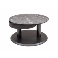 COUCHTISCH mit drehbarer Tischplatte Codie 75x43x75 HPL Schwarz/Grau - Grau, Holzwerkstoff (75/75/75cm) - 58aufmkessel