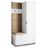 GARDEROBENSCHRANK LORI 95/181/51 cm Modern Garderobe-Set Weiß - Weiß/Mokka, Holzwerkstoff (95/181/51cm) - MASSENO