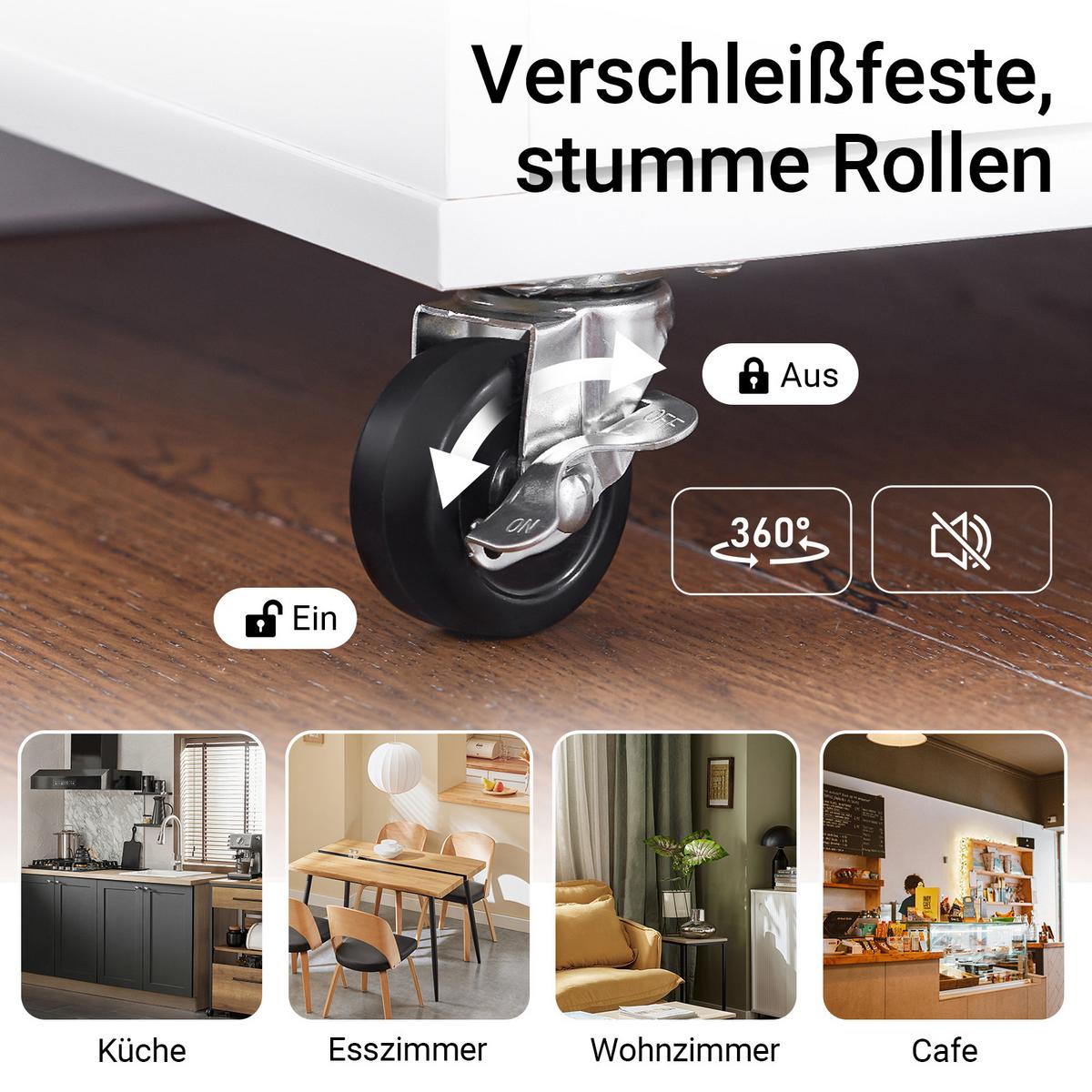 KÜCHENWAGEN Weiß - Weiß, Holzwerkstoff (68/90/46cm) - SoBuy