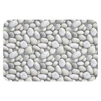 BADEMATTE Steine - Grau - Oval 60x40 cm - Hellgrau, Textil (60/40cm) - OnlyWow