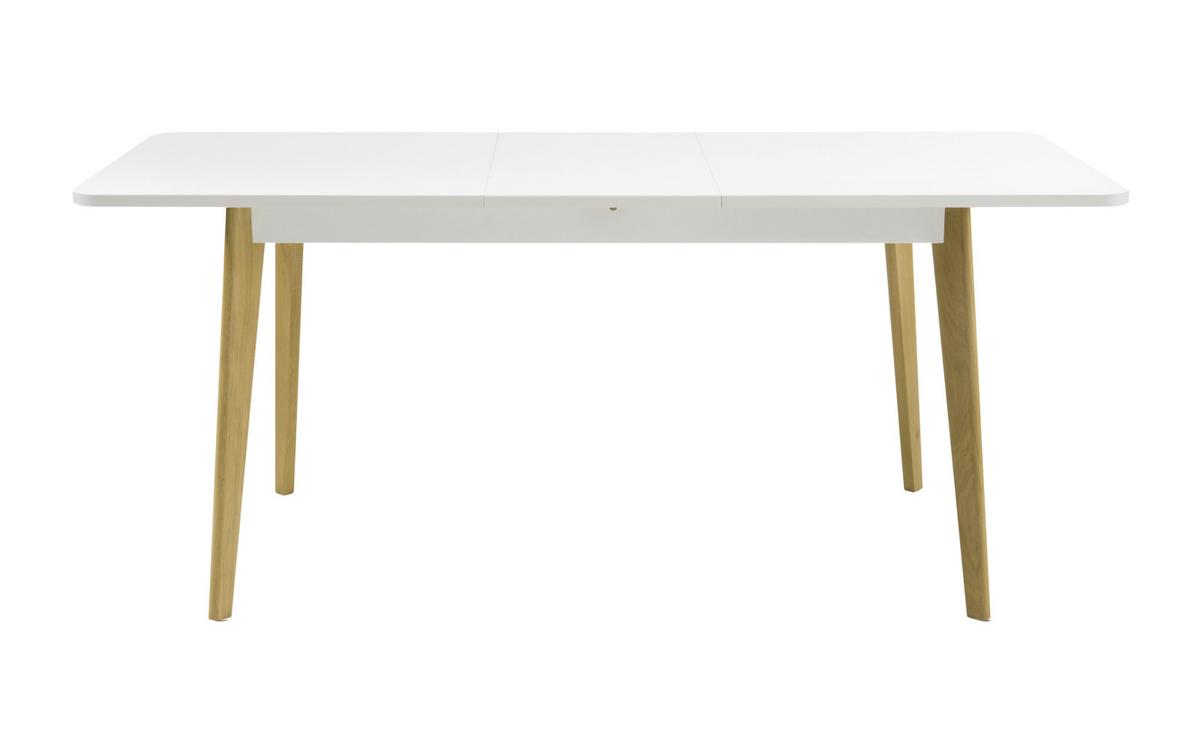 ESSTISCH weiß matt, Eiche, skandinavisch, Küchentisch ausziehbar 140 - 180 cm, - Eichefarben/Weiß, Holzwerkstoff (140/80/75cm) - Furn.Design