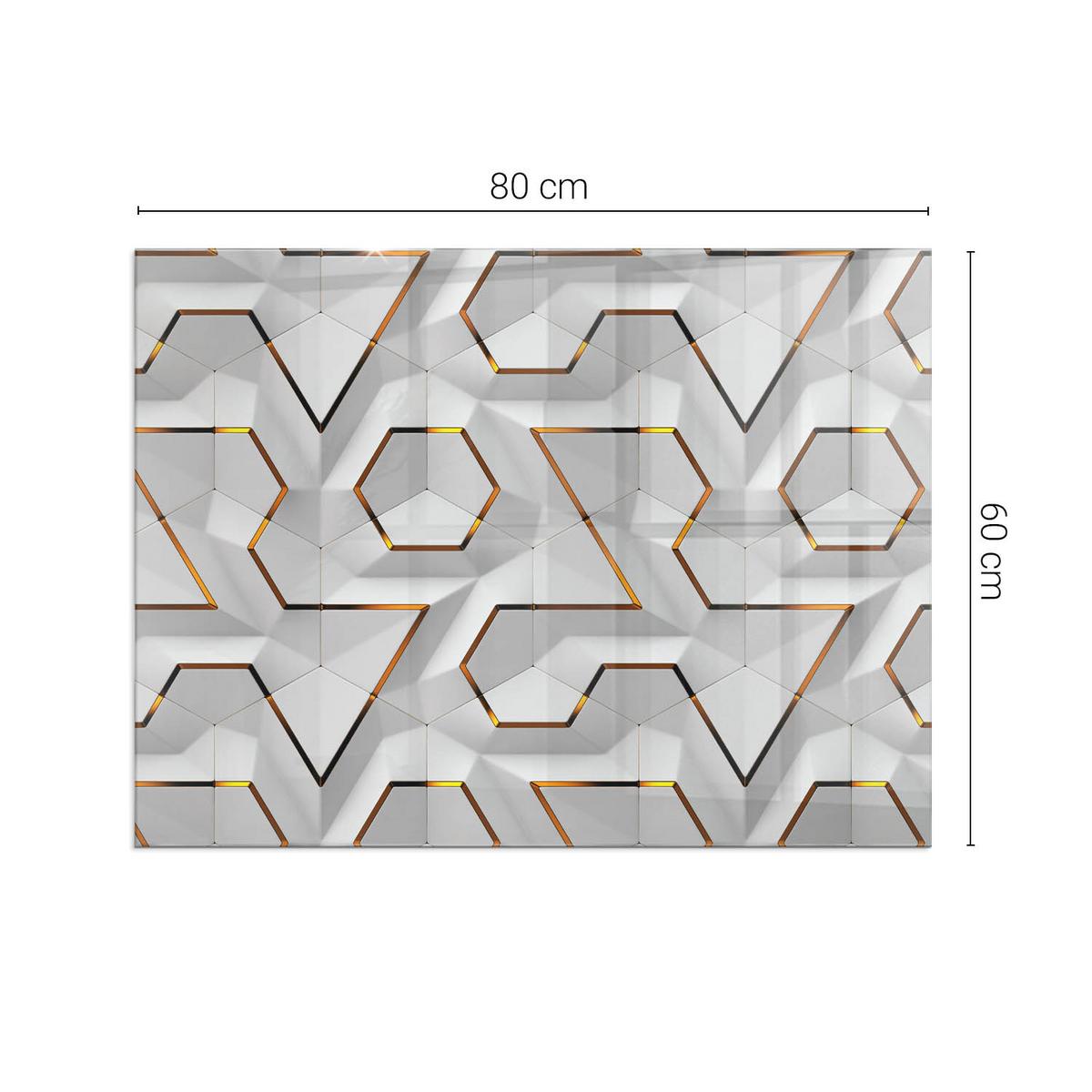 GLASPLATTE für Kamin 80x60 cm - Weiß, Glas (80/60/0.4cm) - TULUP