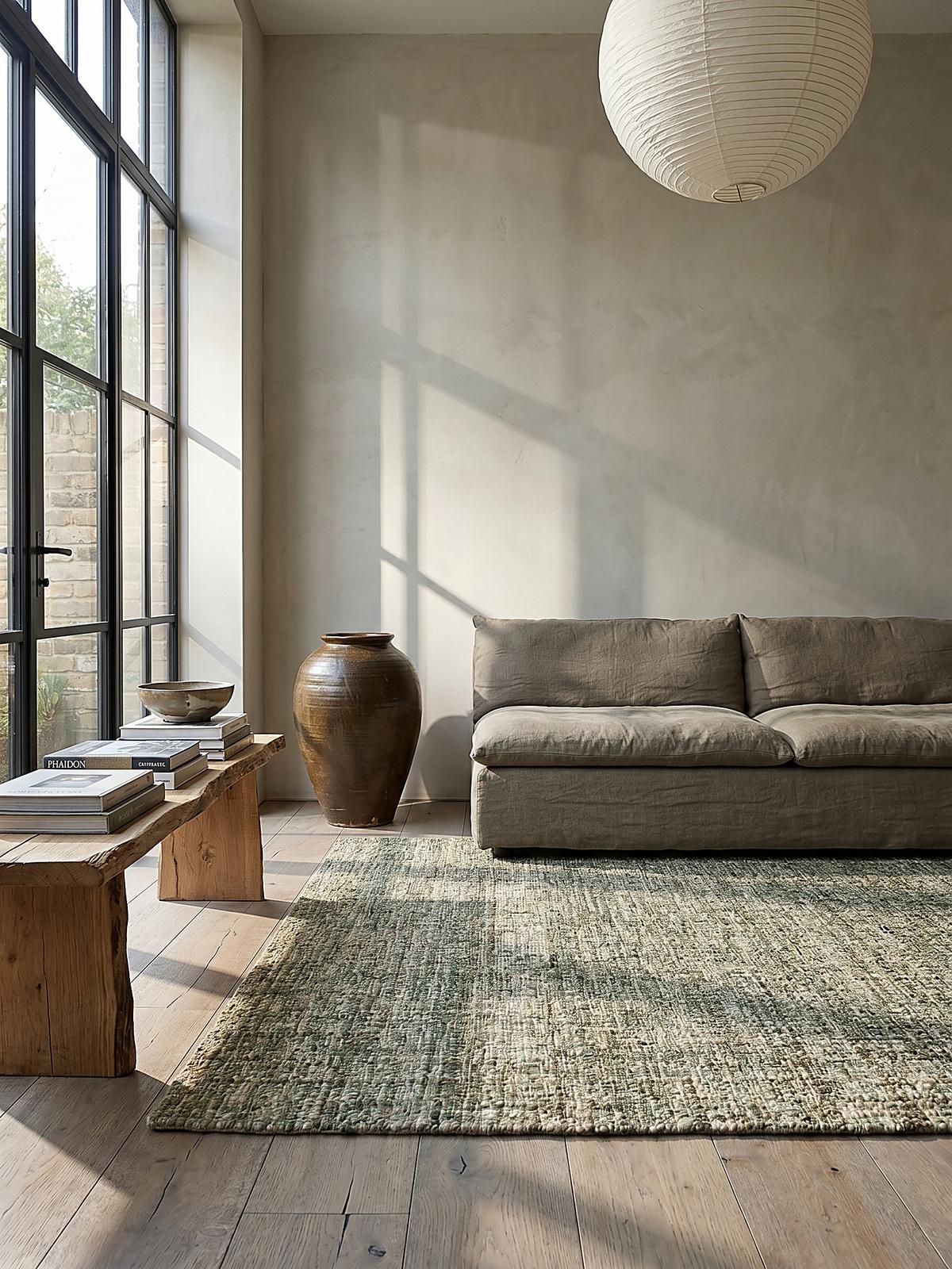 WOLLTEPPICH OTLEY, einfarbig, Grün, 200 x 290 cm - Grün, Textil (290/200cm) - KADIMA DESIGN