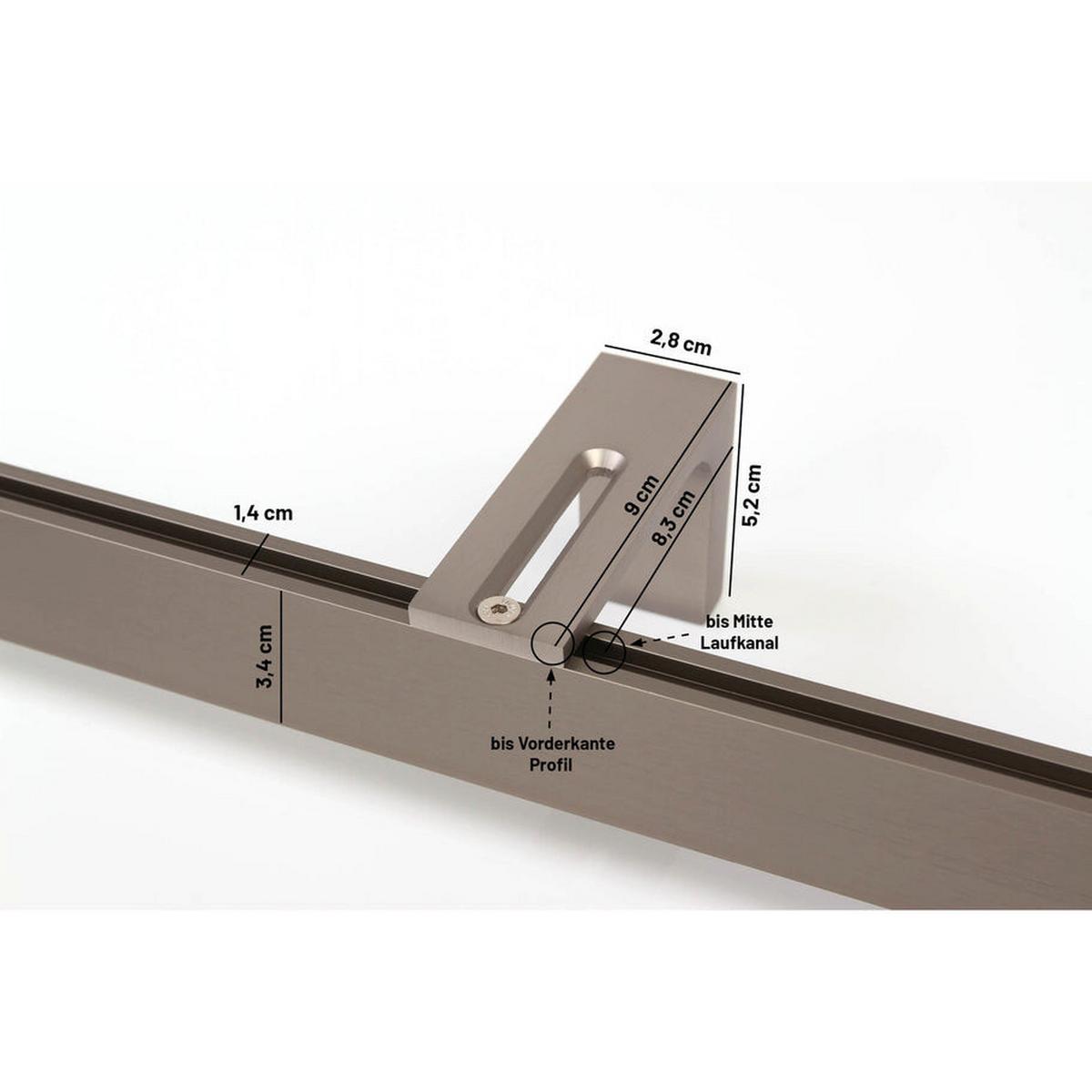 GARDINENSCHIENE 1-lauf Loft 100cm - Silberfarben, Metall (100cm) - Deco-Raum