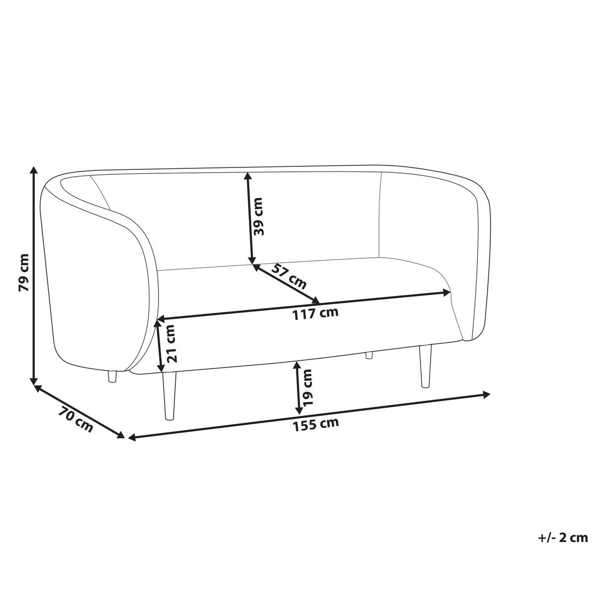 2-SITZER-SOFA Polyester Weiß Loen - Weiß, Textil (155/79/70cm) - Beliani