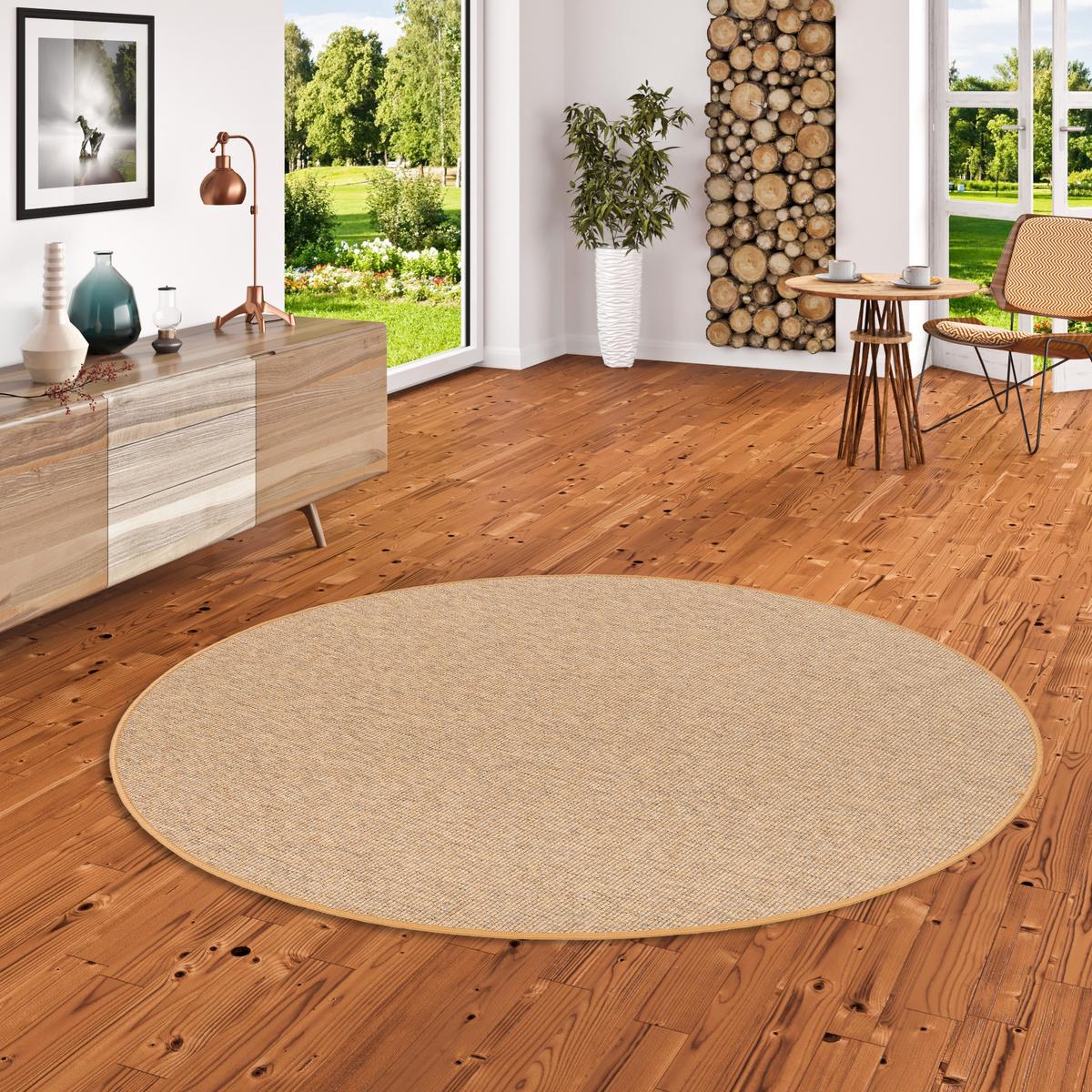 NATUR SISAL-OPTIK TEPPICH TAFF RUND - Nussbaumfarben, Textil (200/200cm) - Snapstyle