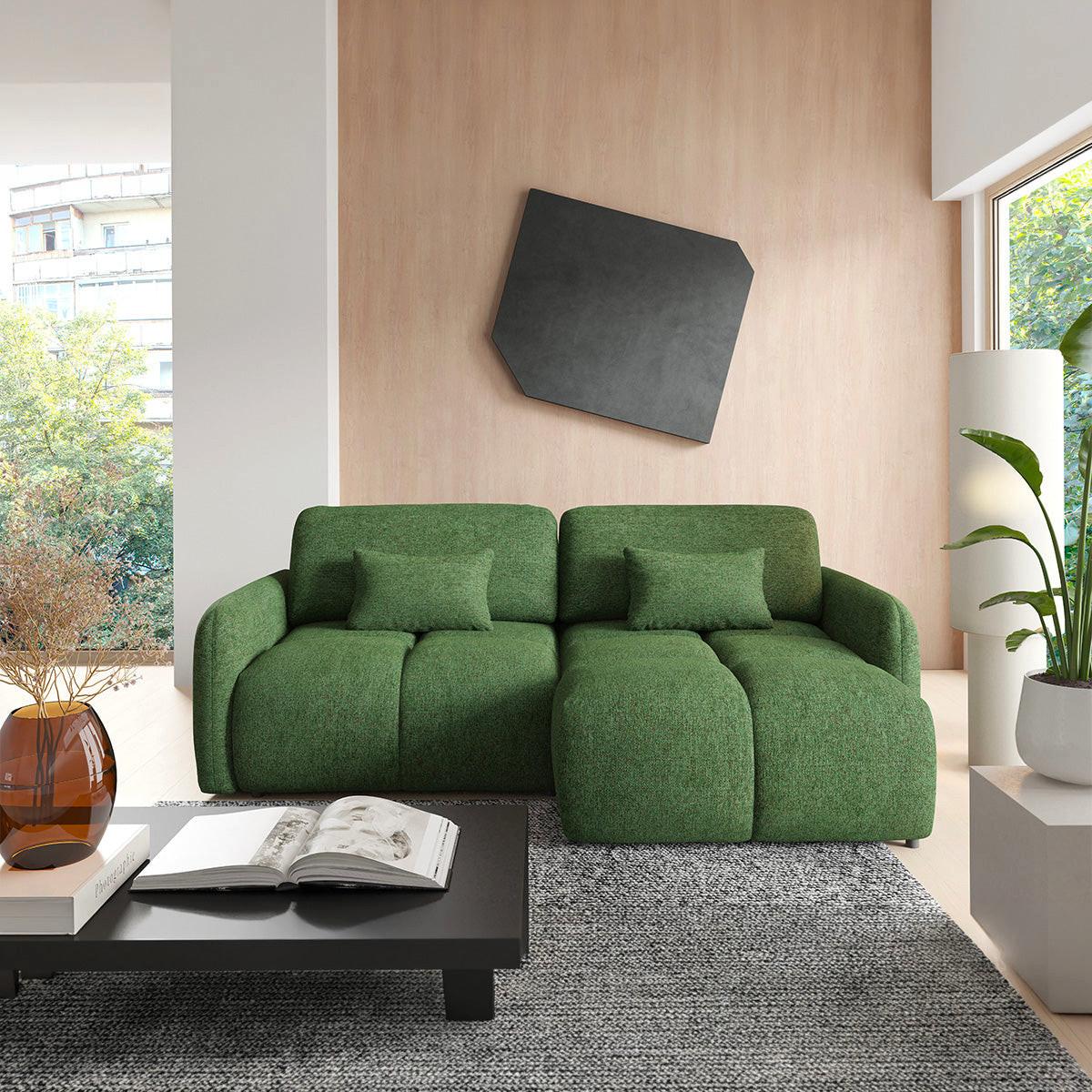 ECKSOFA Vittoria Grün - Grün, Holz (240/165cm) - Petits-meubles