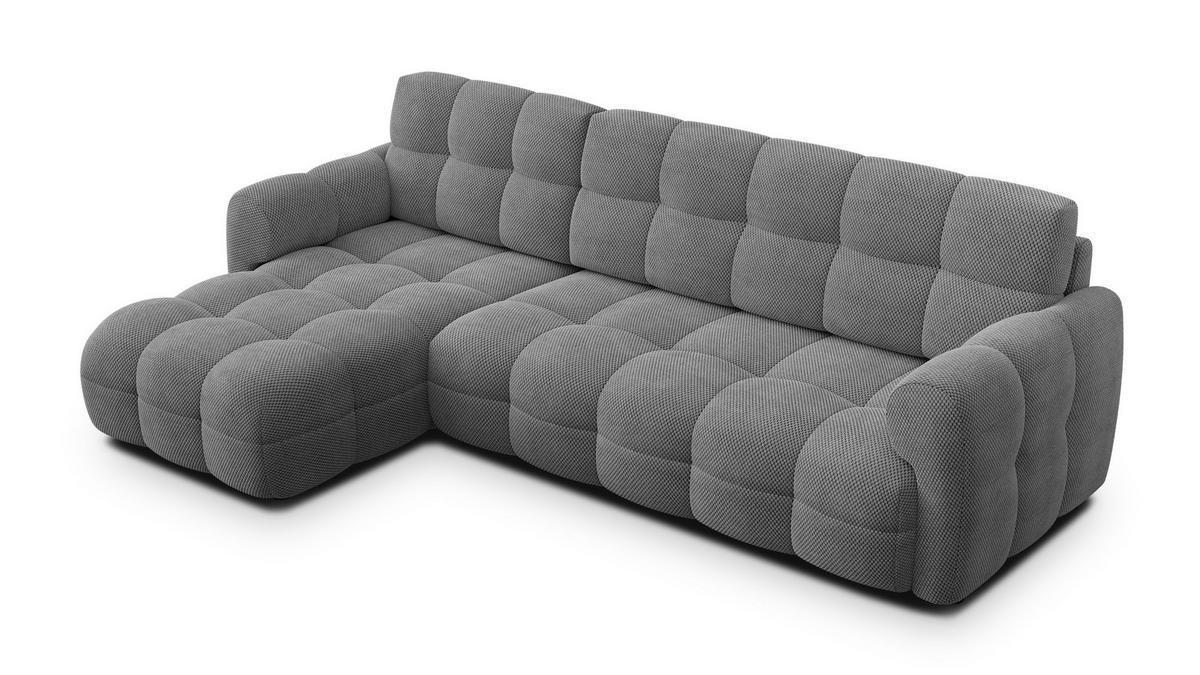 ECKSOFA MELLOW 4-Sitzer, grau - Schwarz/Grau, Holz/Textil (262/156cm) - Wozimo