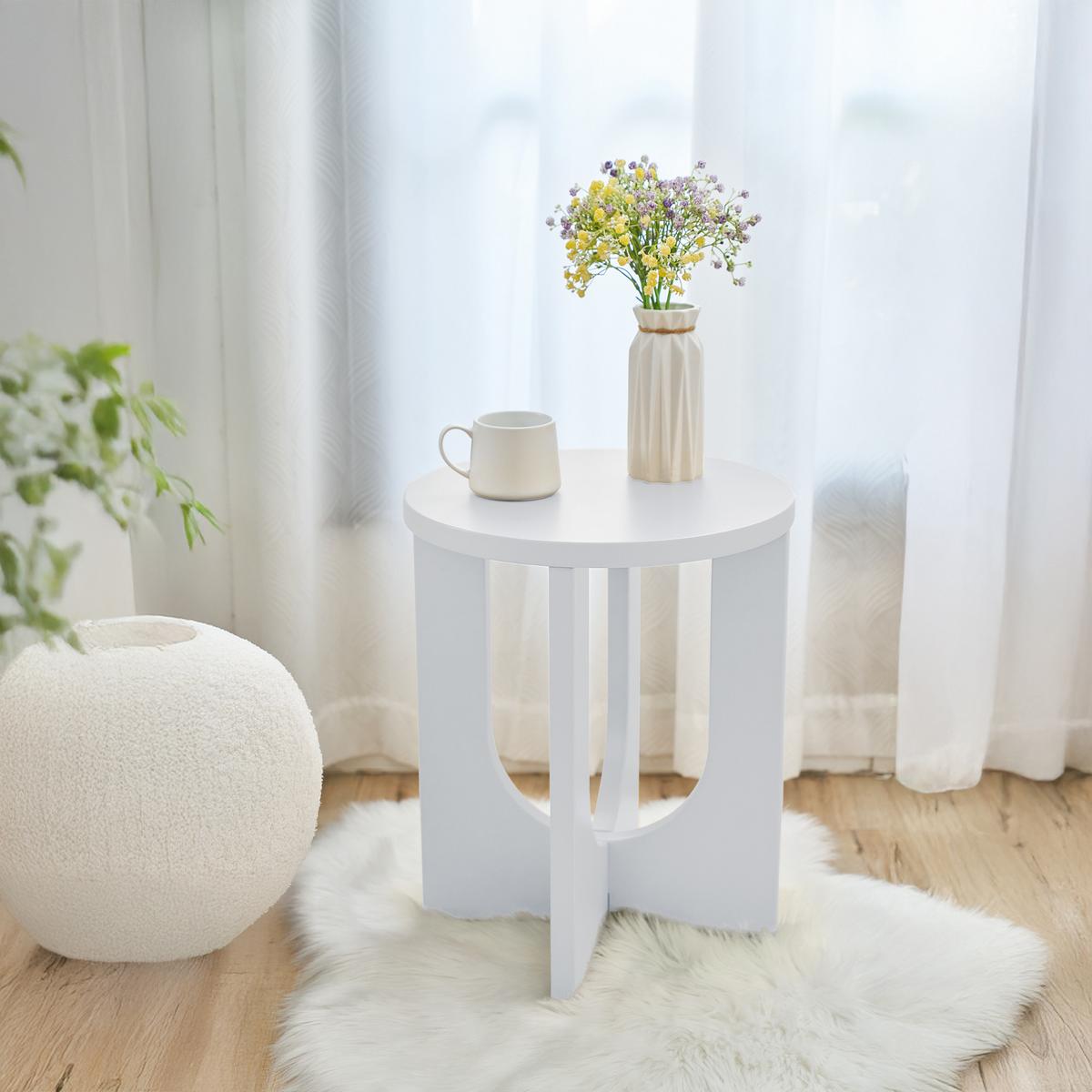 BEISTELLTISCH Kysdajore - Weiß, Holzwerkstoff (40/40/50cm) - [en.casa]