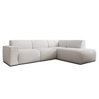 ECKSOFA L Form Didim Weiß 292/220/78 cm – großes Sofa stilvoll & bequem R - Schwarz/Weiß, Kunststoff/Textil (292/220cm) - AX Living