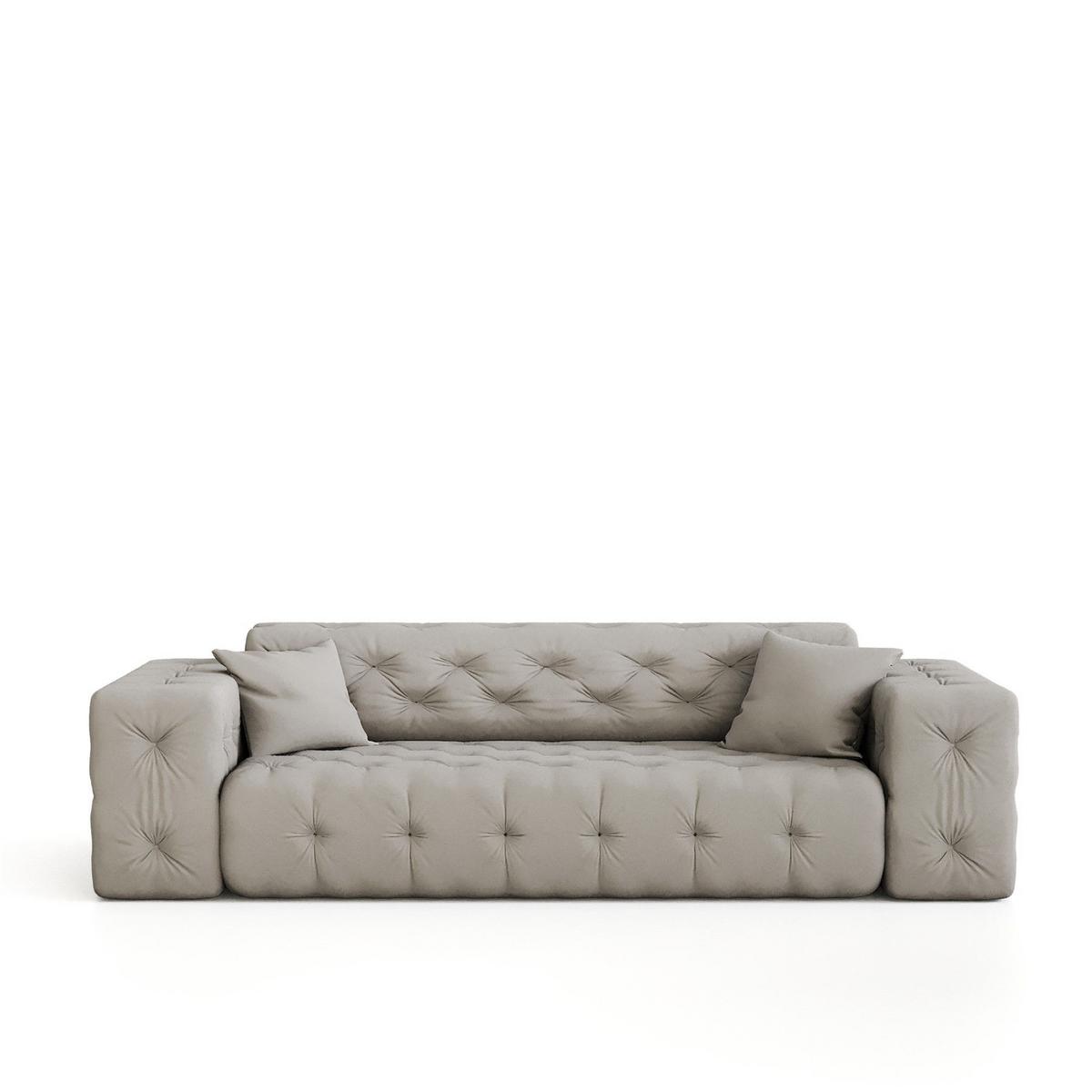 SOFA 3-sitzer Chantal - Grau, Holzwerkstoff/Textil (251/78/96cm) - Fun Möbel