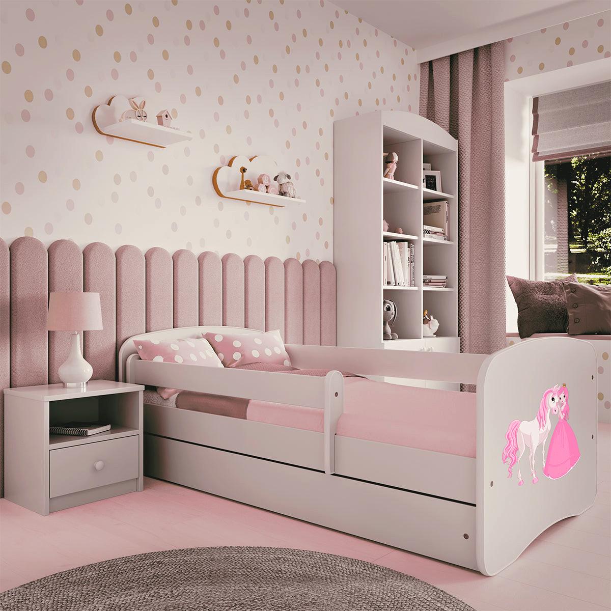 BETT Weiß - Pink/Weiß, Holzwerkstoff (80/180cm) - Petits-meubles