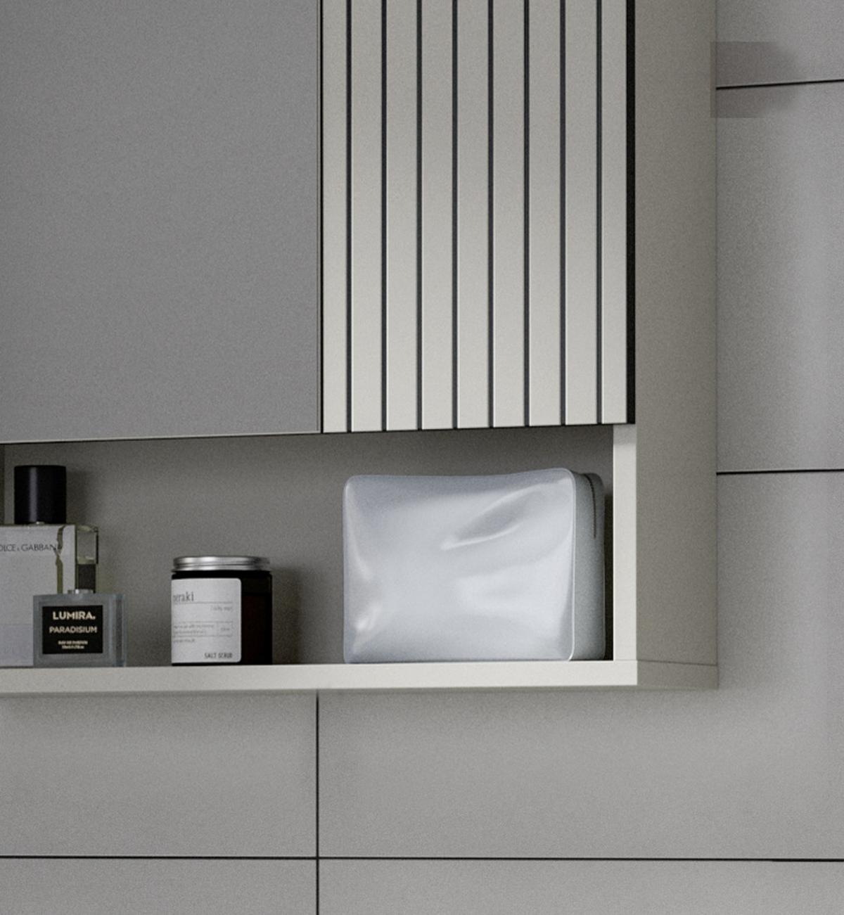 BADMÖBEL-SET Kaschmir 2-teilig 60 cm, Badkombination in modernem Design - Kaschmir/Schwarz, Glas/Holzwerkstoff (60/180/30cm) - Inn.Furn