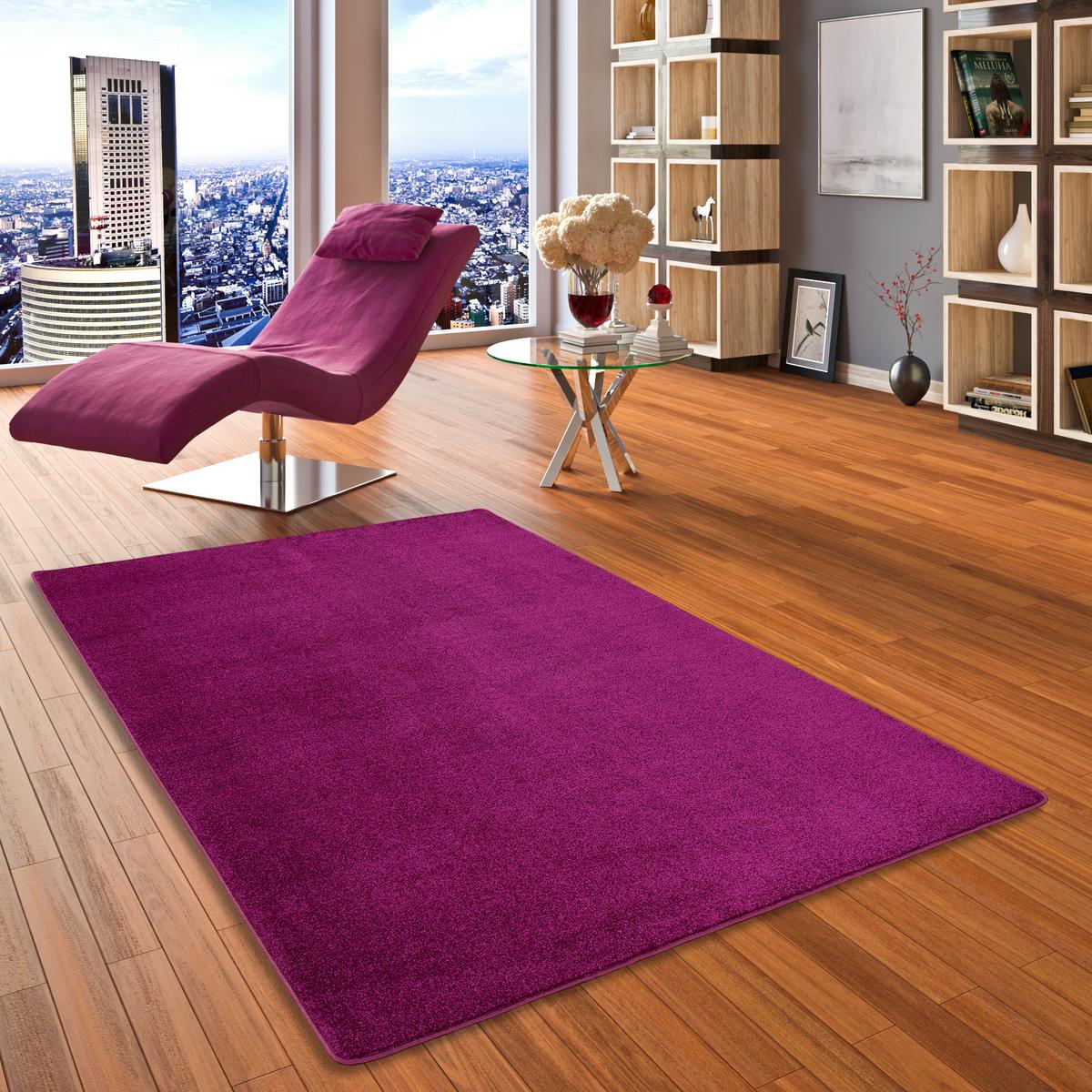 HOCHFLOR VELOURS TEPPICH LUNA - Violett, Textil (200/250cm) - Snapstyle