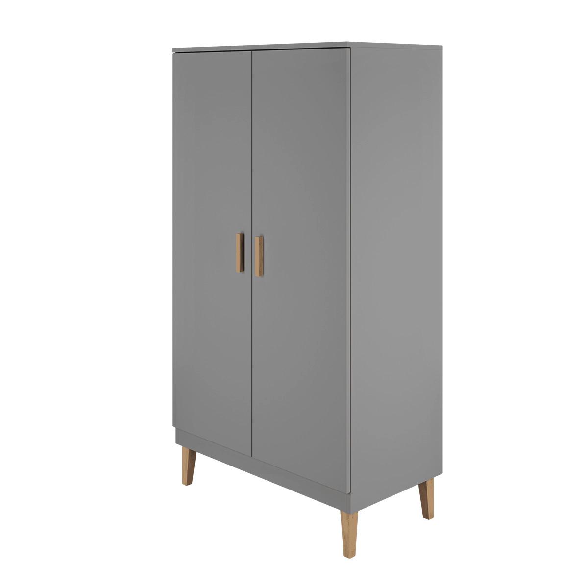 SCHRANK 2 Türen Kubi Grau - Grau, Holzwerkstoff (184/55/100cm) - Petits-meubles