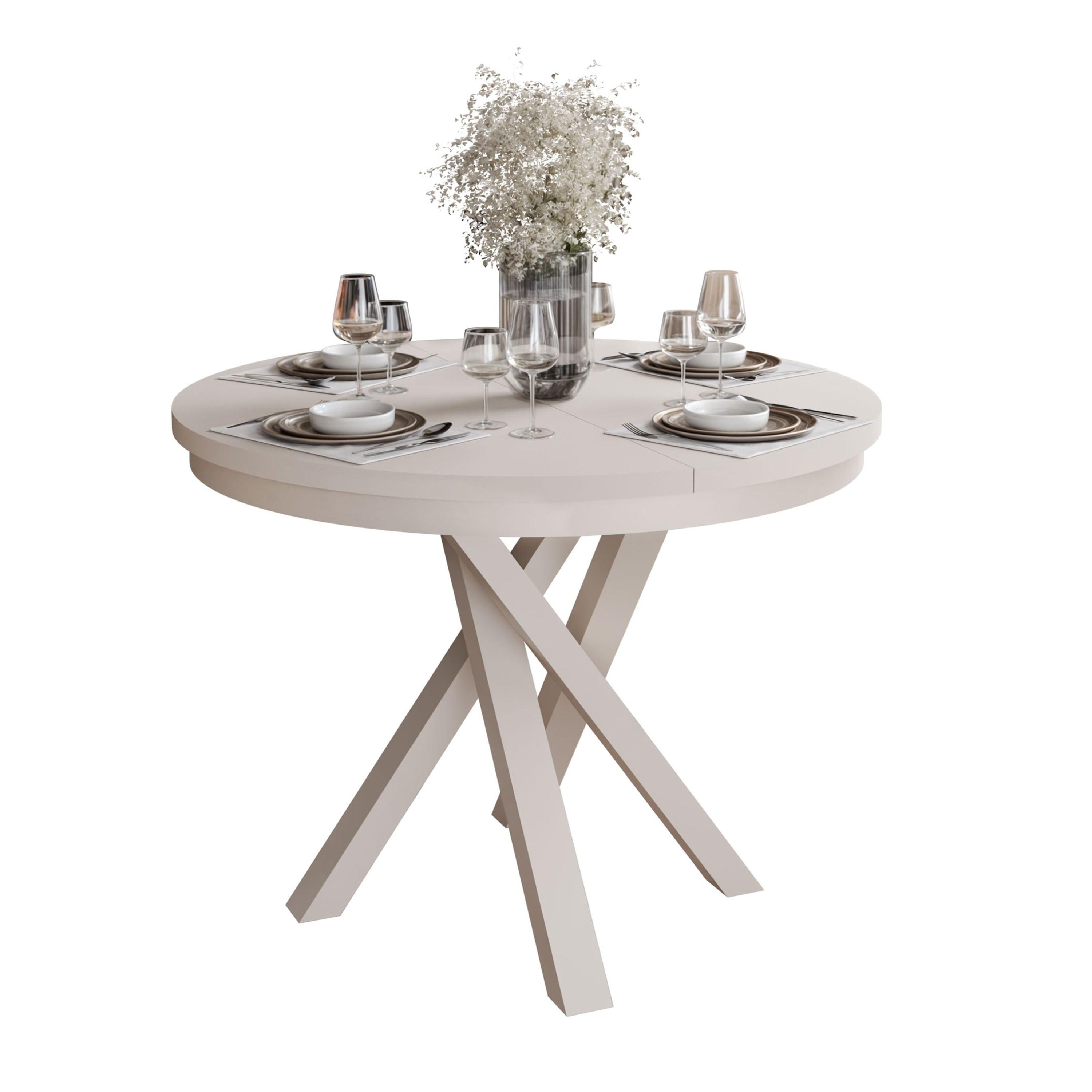 ESSTISCH LUMI, Kaschmir - Kaschmir, Holzwerkstoff (100/100/75cm) - Lookway