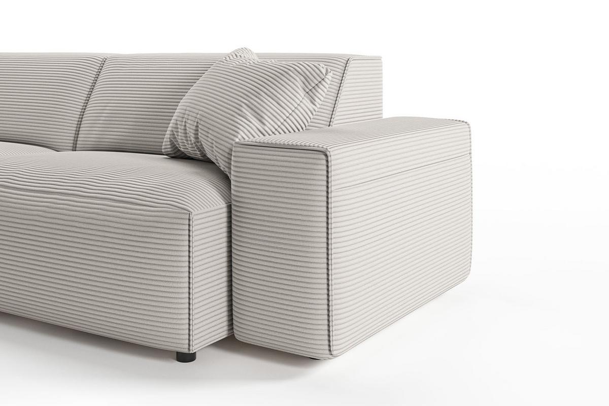 ECKSOFA RANI Steingrau Cord - Greige/Schwarz, Kunststoff/Textil (299/189cm) - KAWOLA
