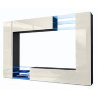 WOHNWAND Mirage Front in Creme Hochglanz - Creme, Holzwerkstoff (262/182.5/39cm) - Vladon