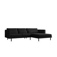 ECKSOFA Agada In Verita - Schwarz, Holzwerkstoff/Textil (281/174cm) - Fun Möbel