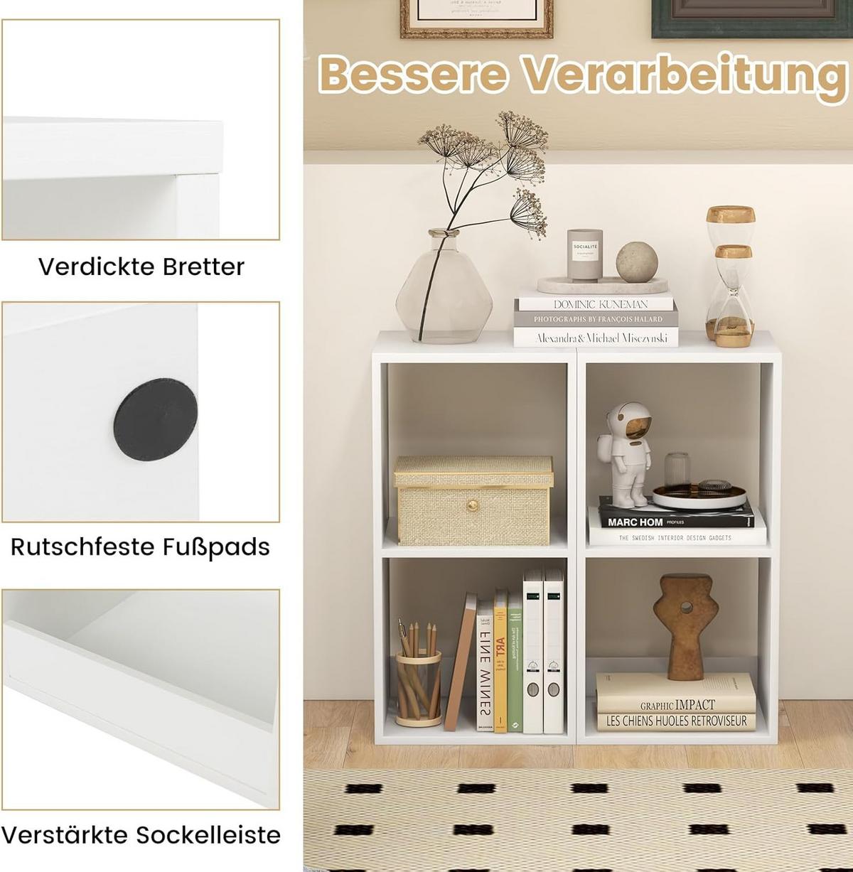 BUCHERREGAL Weiß - Weiß, Holz (35/70/33cm) - COSTWAY