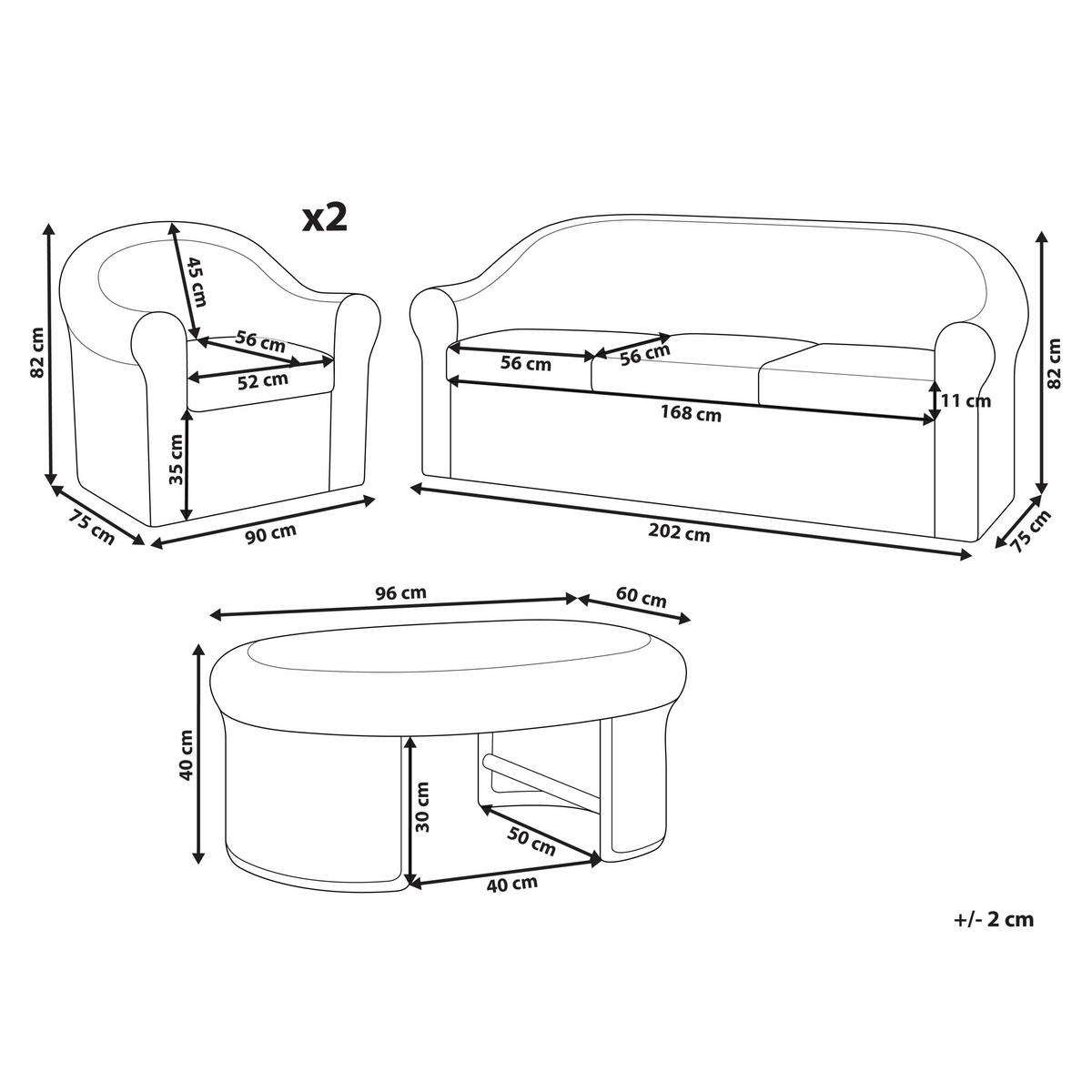 LOUNGE SET 5-Sitzer Rattan naturfarben Auflagen weiß Fracasti - Naturfarben, Naturmaterialien - Beliani