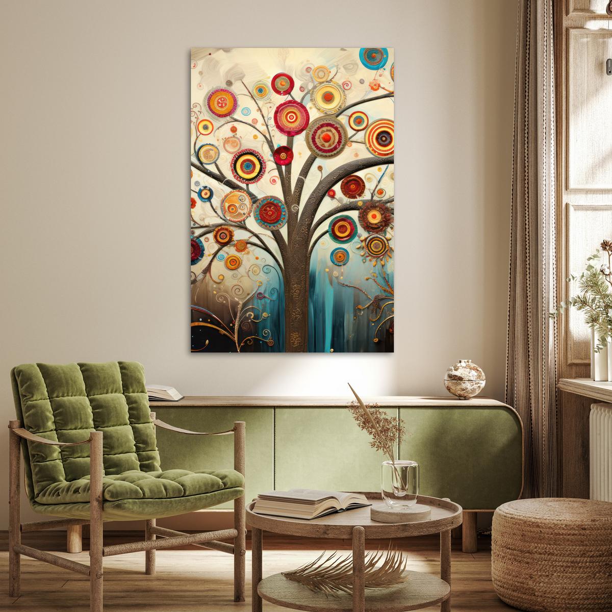 POSTER Baum - Baum des Lebens - Farbe Wandbild Schlafzimmer 80x120 cm - Braun, Papier (80/120/0.1cm) - MuchoWow