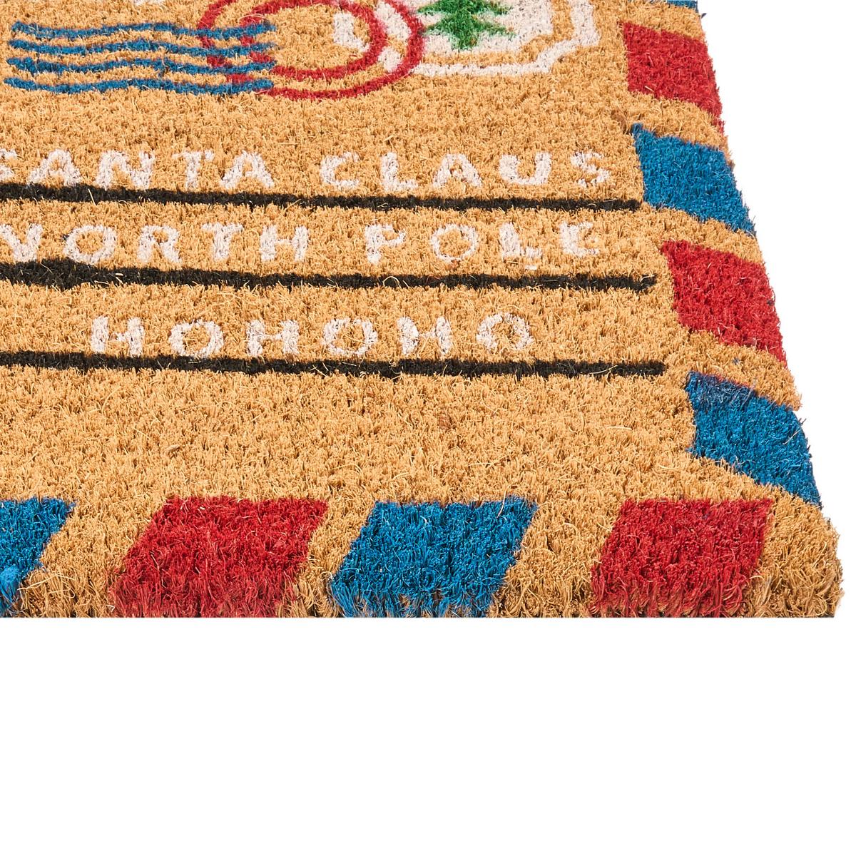 FUSSMATTE Naturfarben 45/75 cm Weihnachtsmotiv Kokosfasern Katalla - Naturfarben, Textil (45/75cm) - Beliani