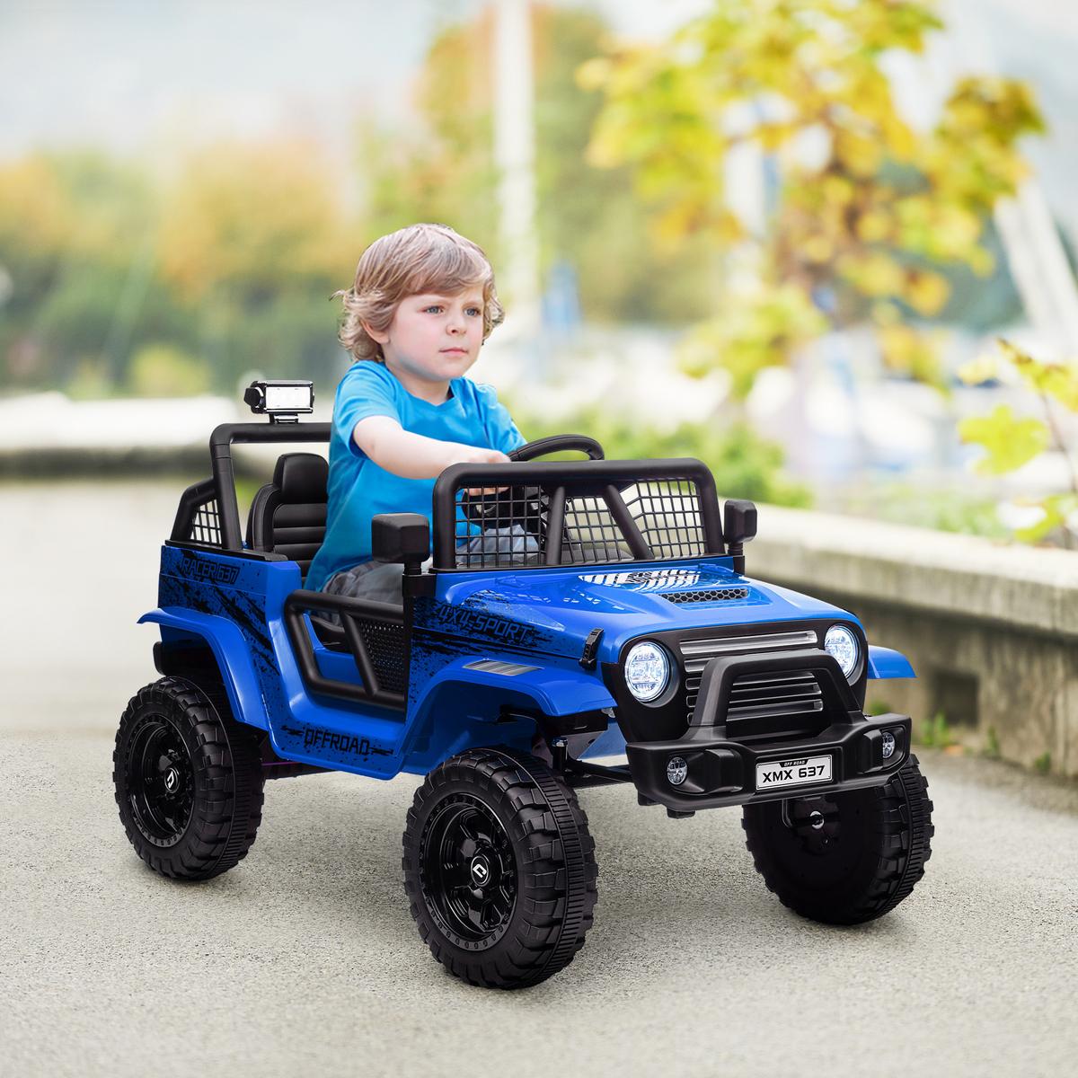 ELEKTRO Kinderauto - Blau, Metall (109/67/68.5cm) - AIYAPLAY