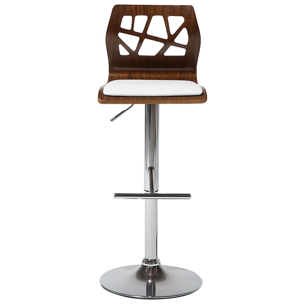 BARHOCKER 2er-Set Braun Petersburg - Silberfarben/Braun, Kunststoff (42/112/42cm) - Beliani